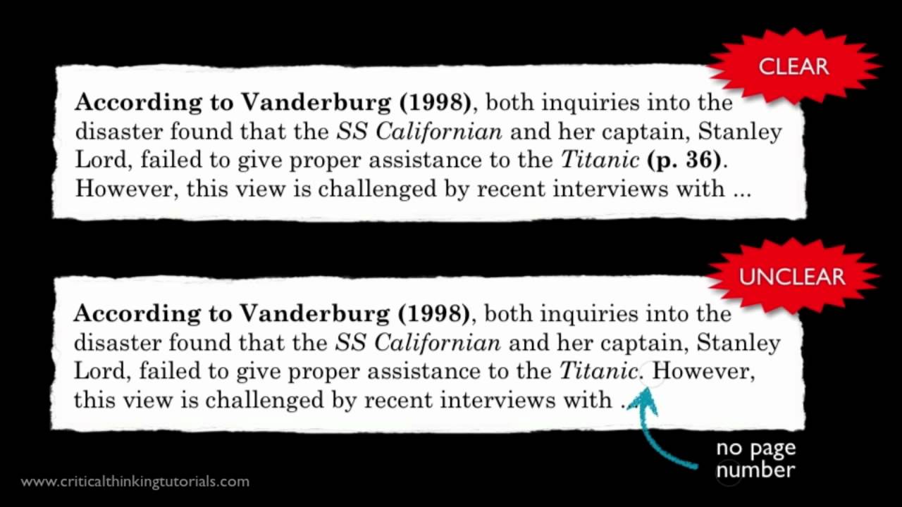 Properly cite a source in an essay