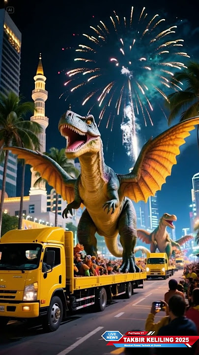Meriah takbir keliling idul fitri 2025  #takbiran #idulfitri #disney #dinosaurus #fyp