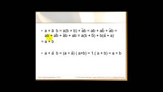 Logic Circuits, Boolean Algebra