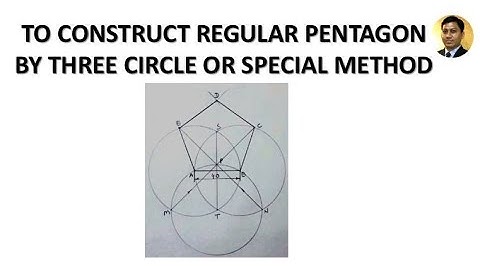 Draw regular pentagon by three circle method | Geometric Construction | Engineering Drawing