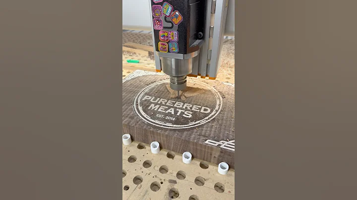 CNC Inlay Cutting Board Made for Purebred Meats Thirroul. BroinwooD #broinwood #woodworking