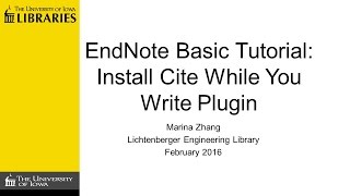 EndNote Basic Install CWYW Plugin Net Worth