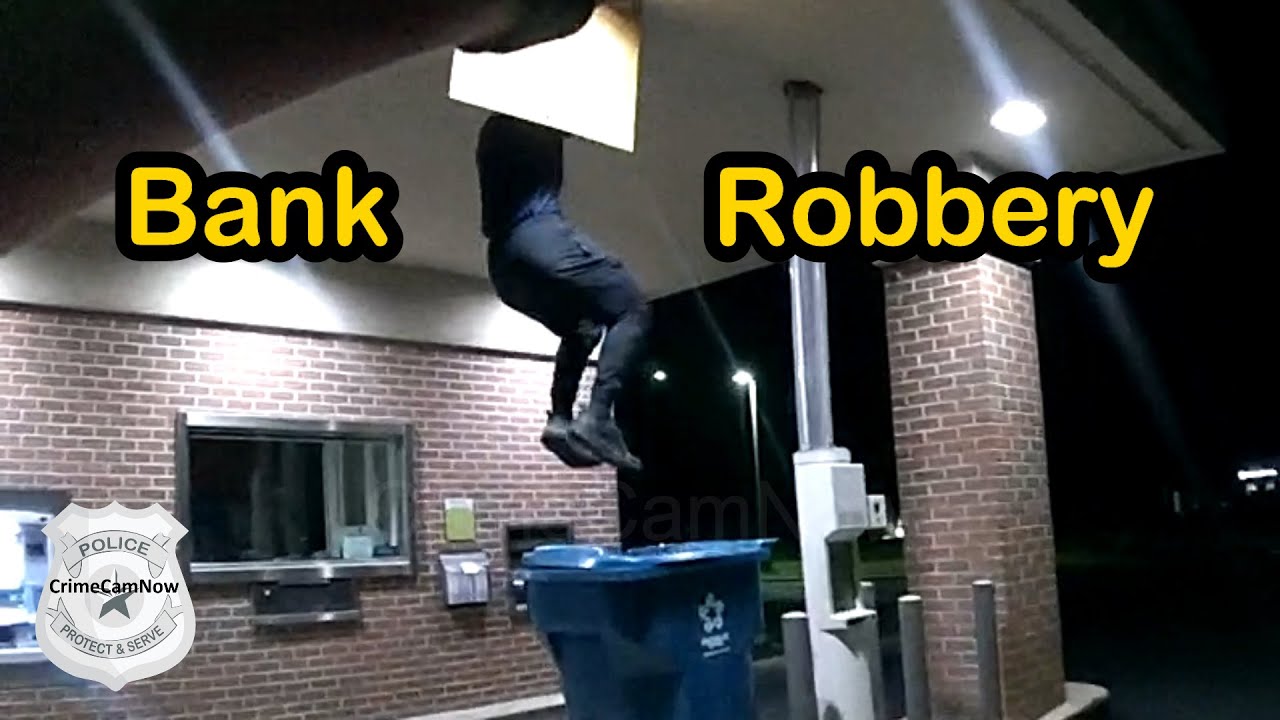 Bank robbery suspect drops out of ceiling and into recycling bin before  he's arrested, police say