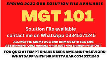 MGT 101 GDB Spring 2023