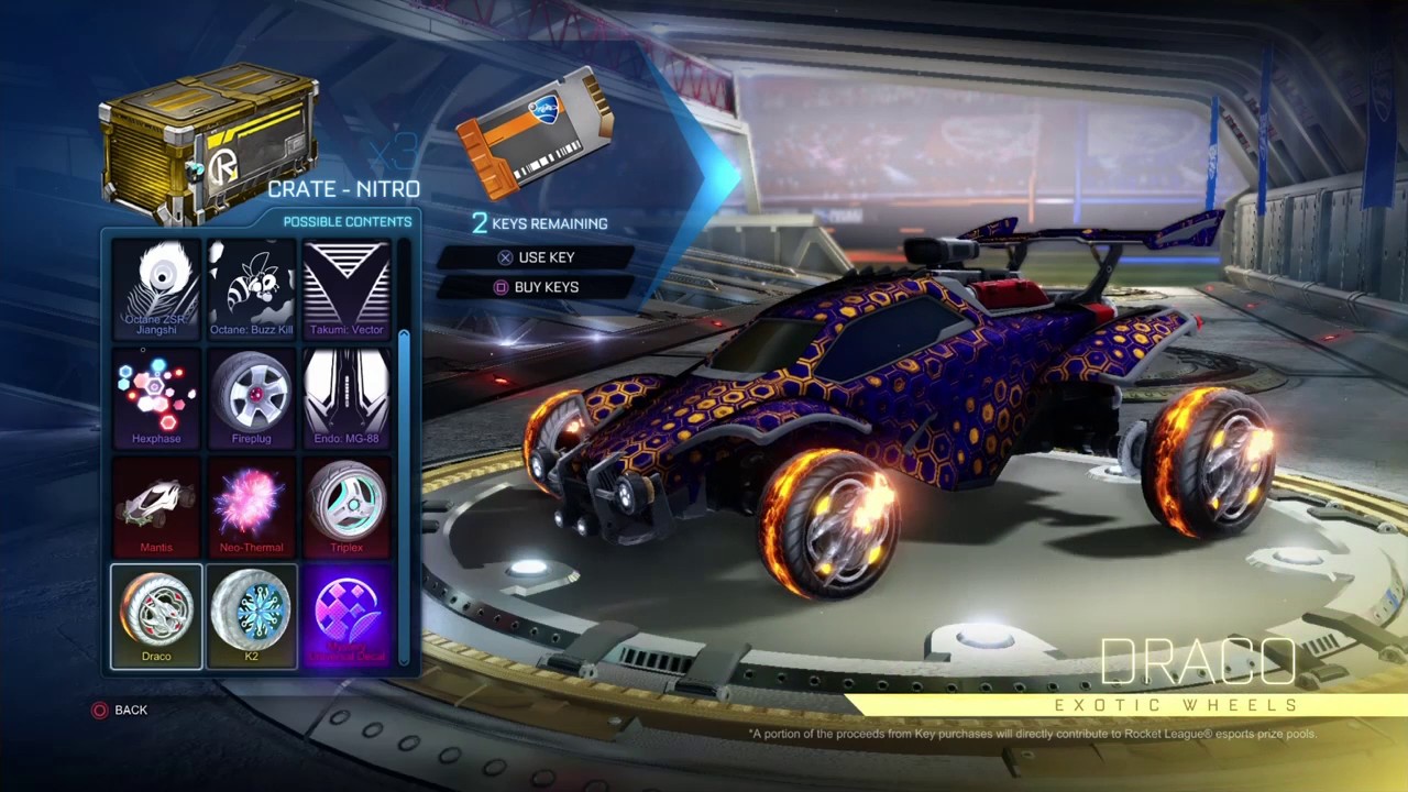 Rocket league painted dracos in 5 nitro crates! best crate ever so far