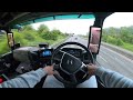 POV Driving Mercedes Actros on motorway