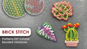 BRICK STITCH BEAD WEAVING TUTORIAL - creating miniature beaded woven beadwork with patterns