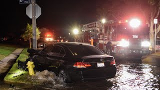 Car vs. Hydrant & Pole: LAFD Task Force 66 (South LA)