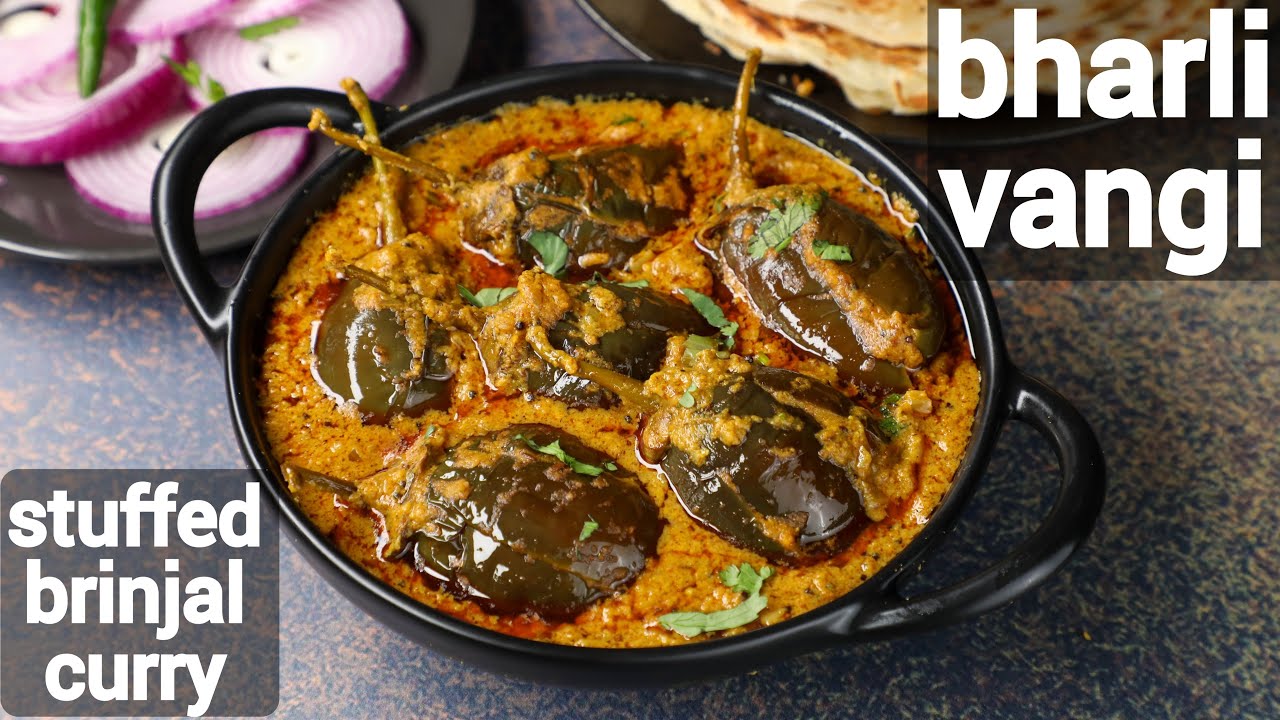 masala bharli vangi recipe - maharashtrian style | stuffed brinjal curry | bharli vangi bhaji | Hebbar | Hebbars Kitchen