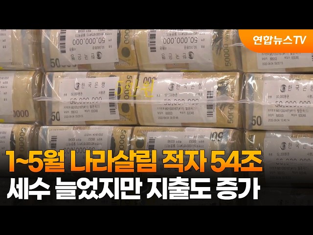1~5월 나라살림 적자 54조…세수 늘었지만 지출도 증가 / 연합뉴스TV (YonhapnewsTV)