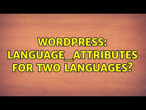 Wordpress: language_attributes for two languages?