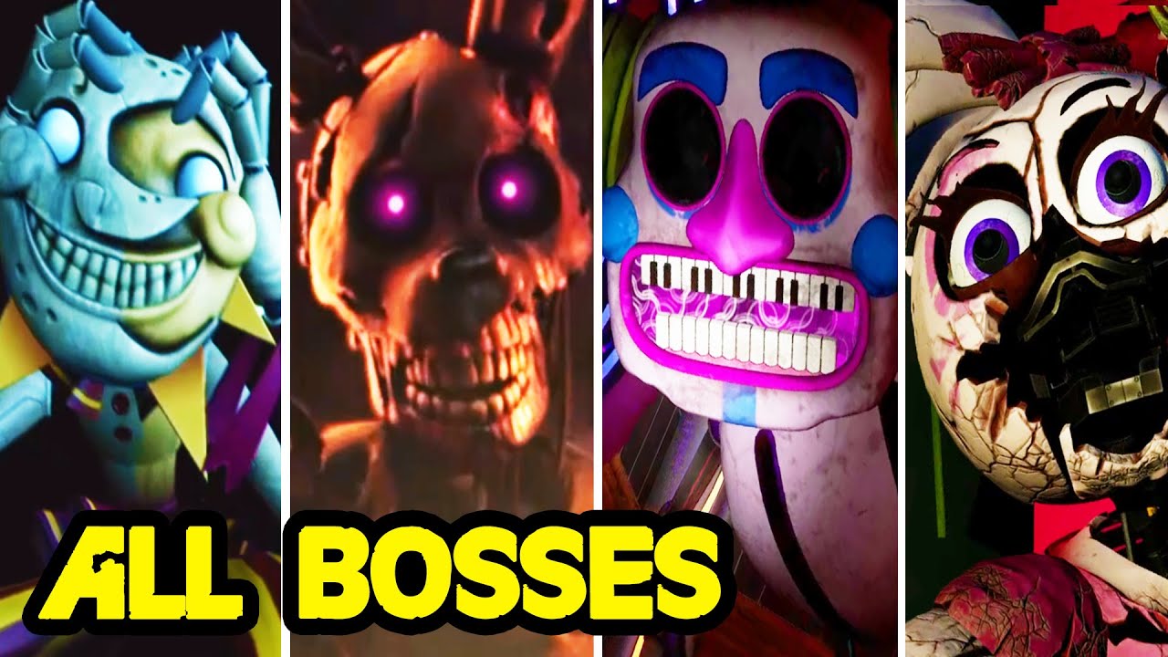 FNAF 9 Security Breach ALL JUMPSCARES, ALL ENDINGS & ALL BOSSES (Five  Nights at Freddy's) 