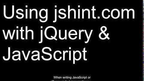 Using JsHint