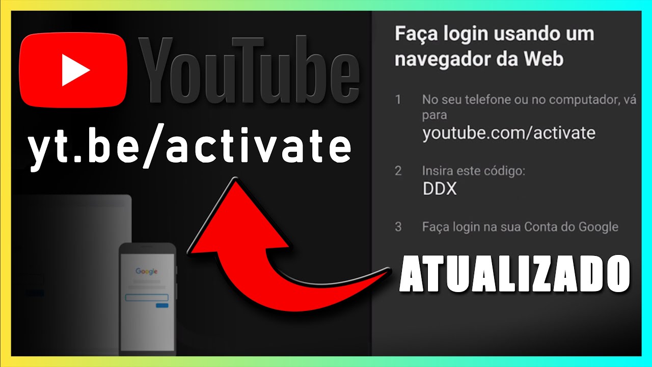 yt.be/activate - .com/activate Fazer Login no  pela