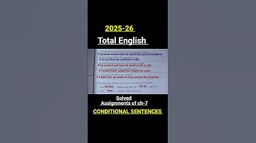#Icse10 total english solution 2025-26#solved Assignments of conditional sentences# #grammarianbhai
