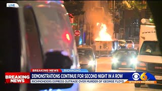 Windows shattered, dumpster set ablaze during second night of Richmond riots