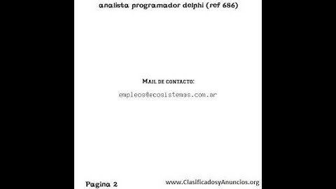 analista programador delphi (ref 686) Fecha: 14 de julio de 2011