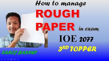 IOE Entrance - Paper management ||Saroj Basnet - 3rd 2077||