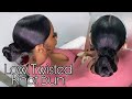 Center Part Low Twisted Knot Bun | TheDifferenceIs...