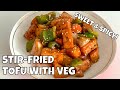 SWEET AND SPICY TOFU WITH STIR-FRY VEGETABLES
