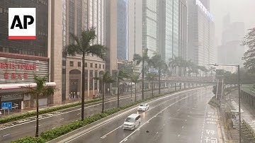 Hong Kong issues its highest storm warning as Typhoon Wipha hits