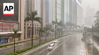 Hong Kong issues its highest storm warning as Typhoon Wipha hits