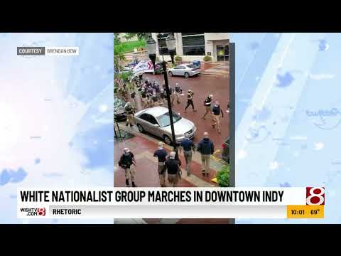 White nationalist group marches in downtown Indy