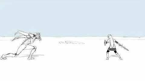 ( Work in Progress Sakuga ) Rough animation fight scene made in Clip Studio Paint