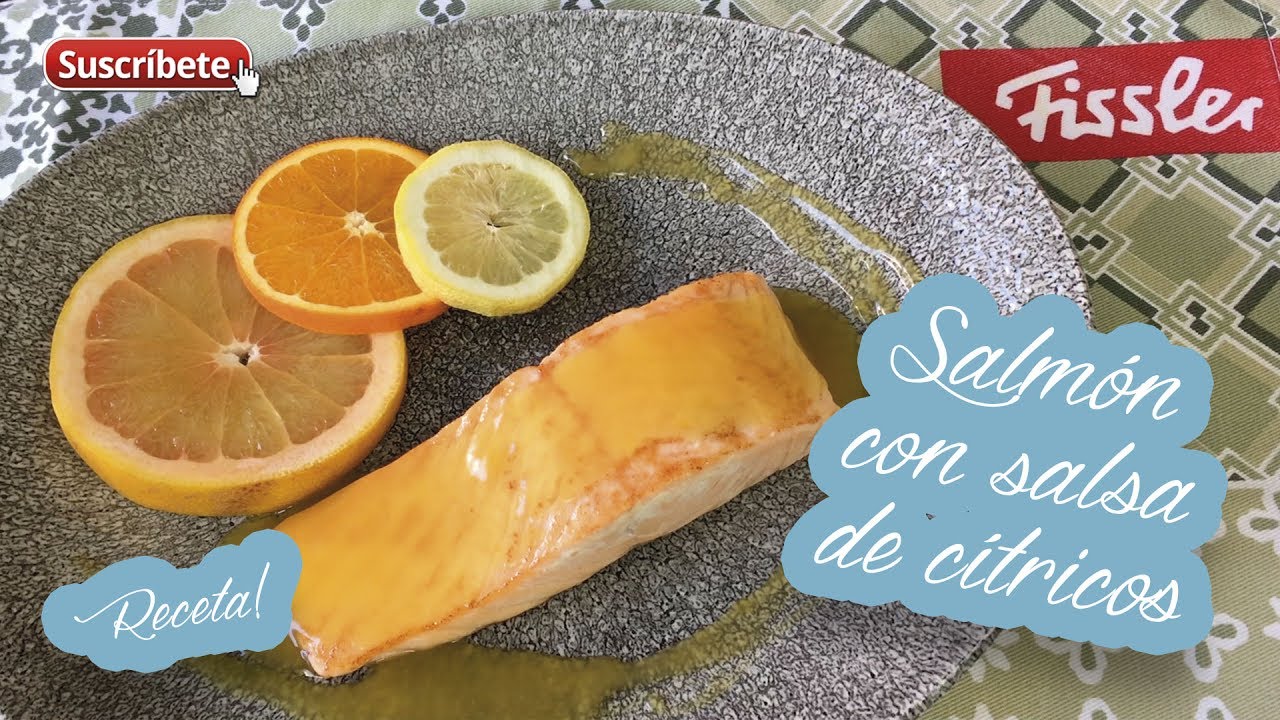 Salmón con salsa de cítricos 🍴 Evacuinera