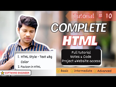 Tutorials #10  | HTML Style & Favicon | Complete HTML tutorials with Notes & Code