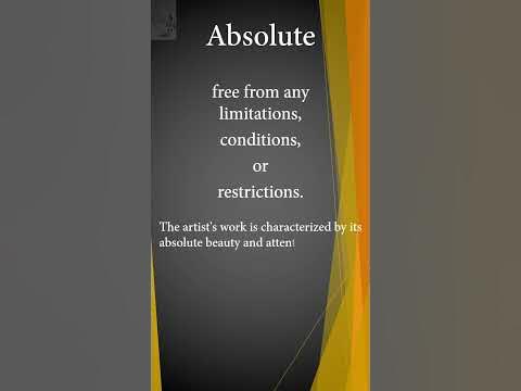 Absolute Meaning | Absolute Pronunciation | Absolute Sentences - YouTube