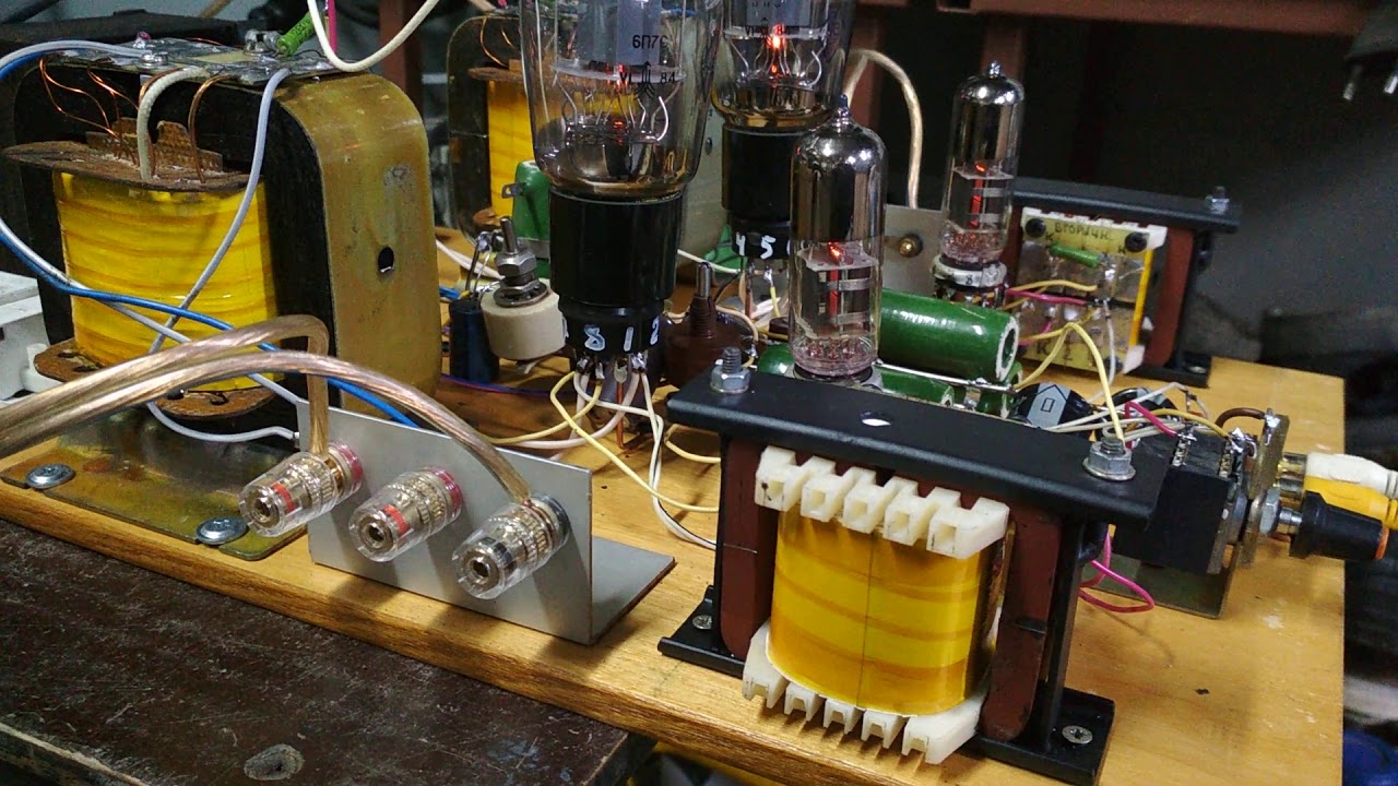 ламповый унч с межкаскадным трансформатором 6э5п + 6п7с - YouTube