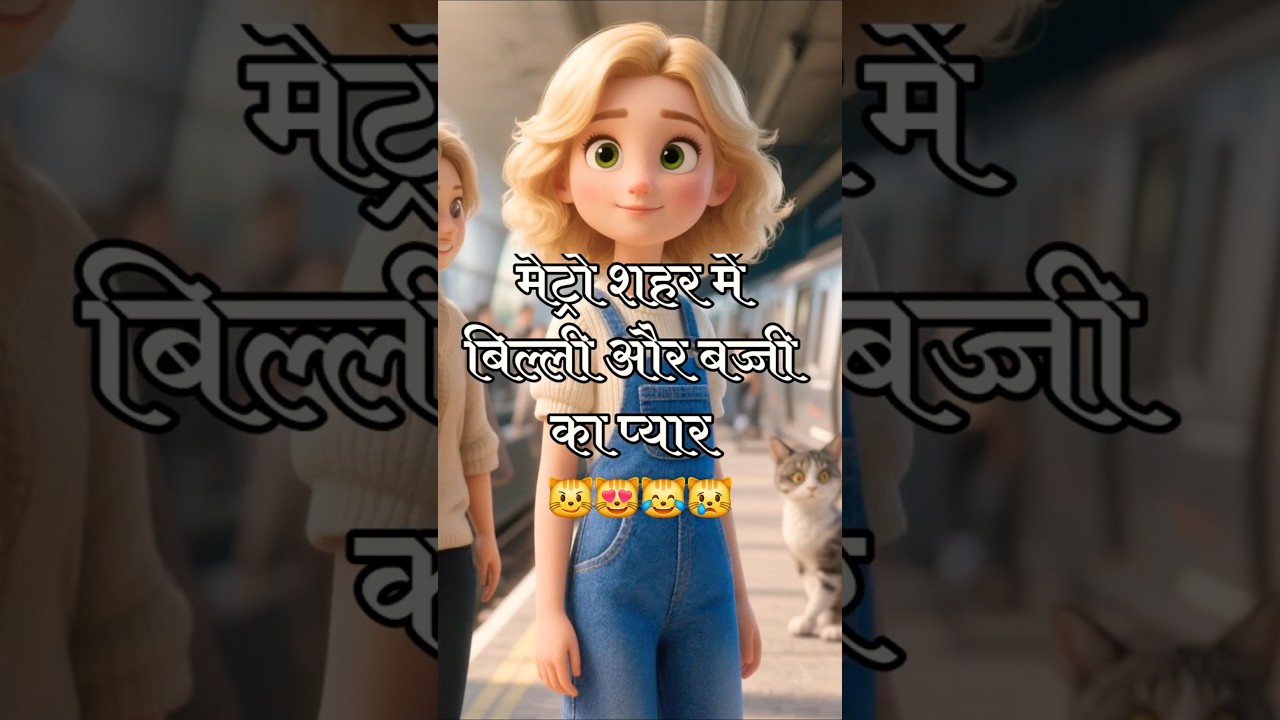 मेट्रो शहर में बिल्ली और बच्ची का प्यार - Billi Mausi meow meow - Cute Girl baby