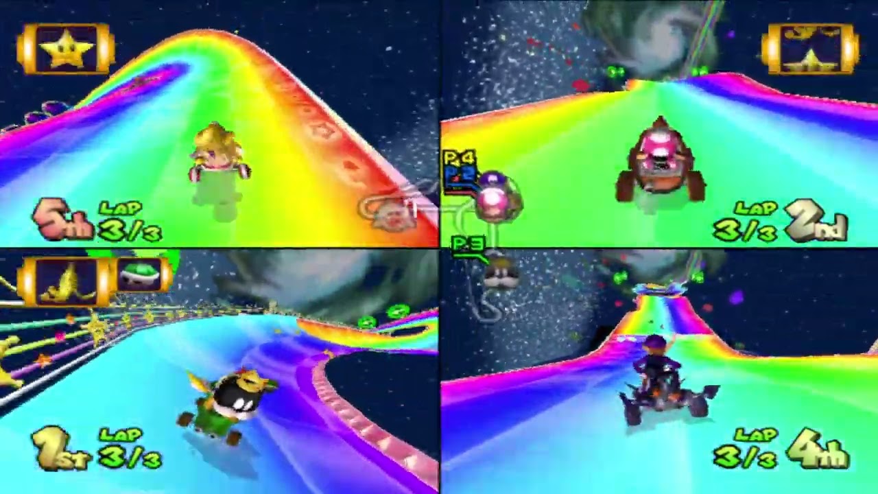 Mario Kart Double Dash Custom Tracks 4 Players Baby Wario Vs Toadette Vs King Boo Vs Waluigi Versus