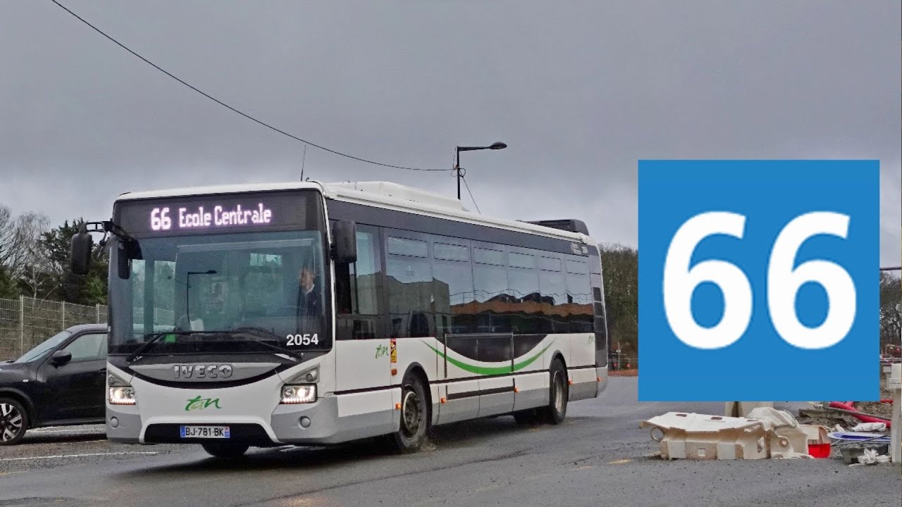 Iveco Urbanway 12 N°2054 - Ligne 66 entre École Centrale et Babinière - Réseau TAN/Naolib - Nantes
