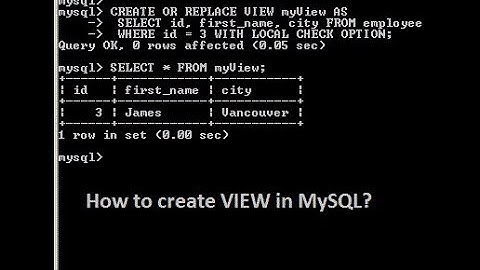 How to create VIEW in MySQL ?