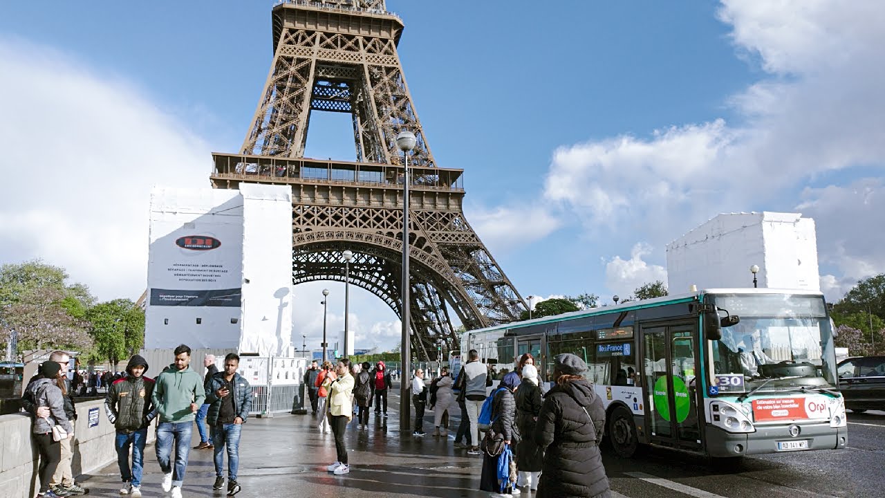 Walk to Eiffel Tower before Olympic Games 2024, France 🇫🇷 - YouTube
