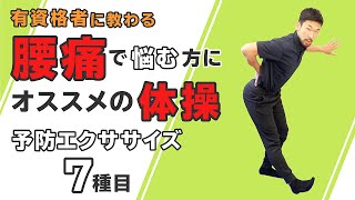 腰痛で悩む方にオススメの体操｜予防エクササイズ【7種目】