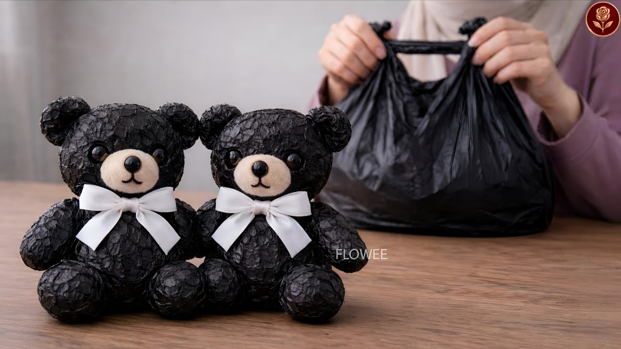 This Teddy Bear Is Made From Plastic Bags ⁉️  | Creative Recycling Craft ♻️