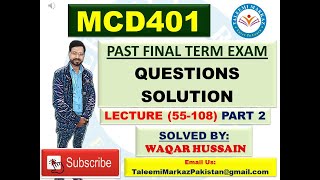 MCD401 final term exam solved questions by taleemi markaz part 2