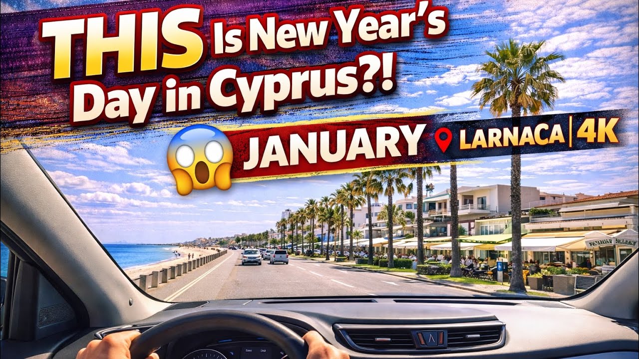 THIS Is New Year’s Day in Cyprus!Larnaca Drive in January