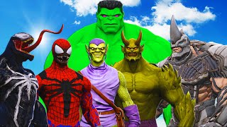 THE HULK vs SPIDER-MAN ENEMIES - Venom, Green Goblin, Carnage, Rhino