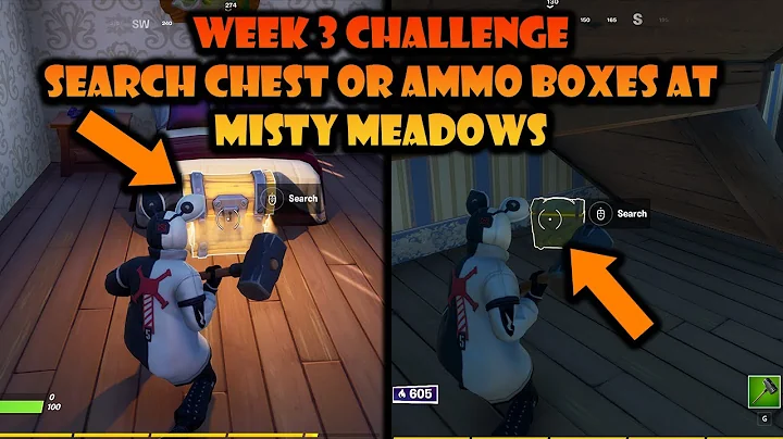 Fortnite *NEW* Search Chest or Ammo Boxes at Misty Meadows - Week 3 Challenges