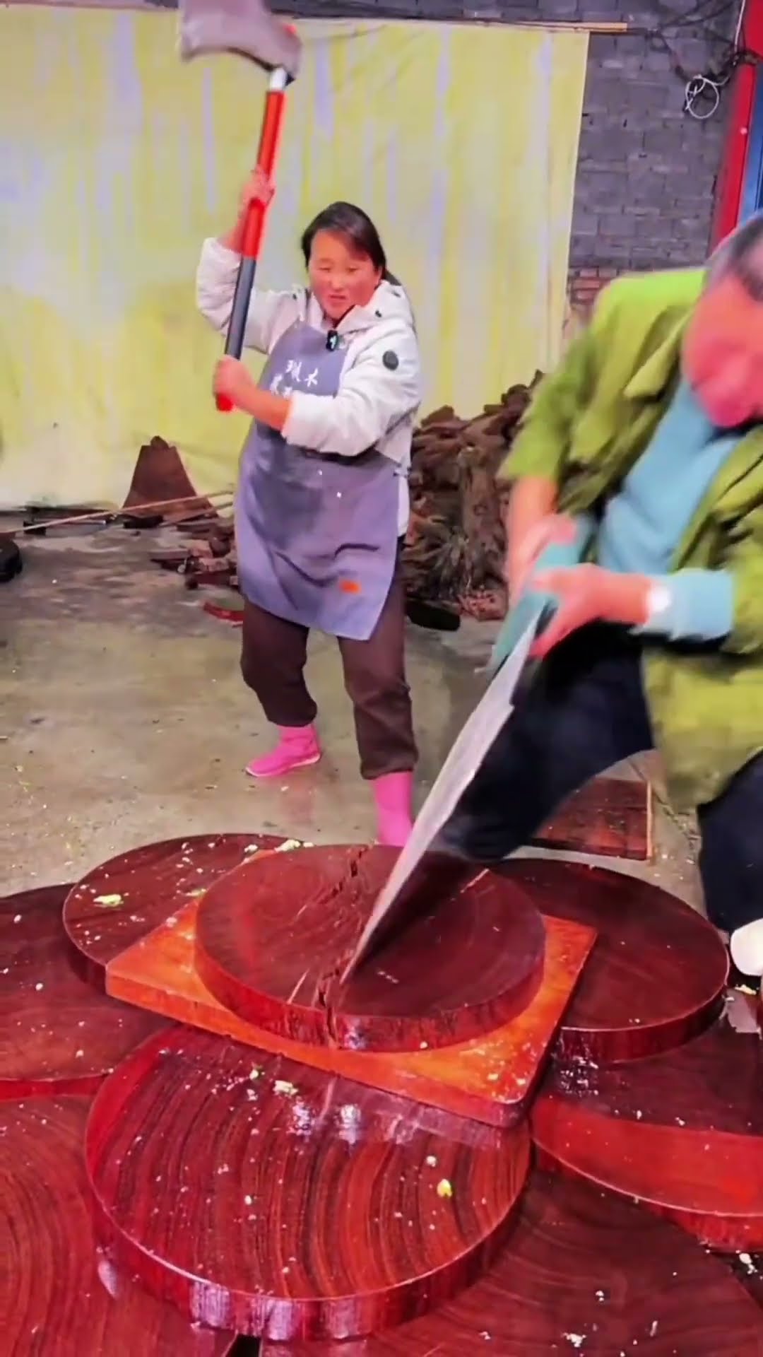 chopping of wood with an axe #facts
