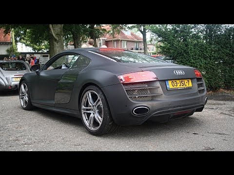 Matte Black Audi R8 V10 REV LIMITER! Acceleration SOUNDS! (1080p Full HD)