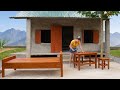 The Girl Single-handedly Built A Beautiful Wooden Bed And Tea Table For Her New Home