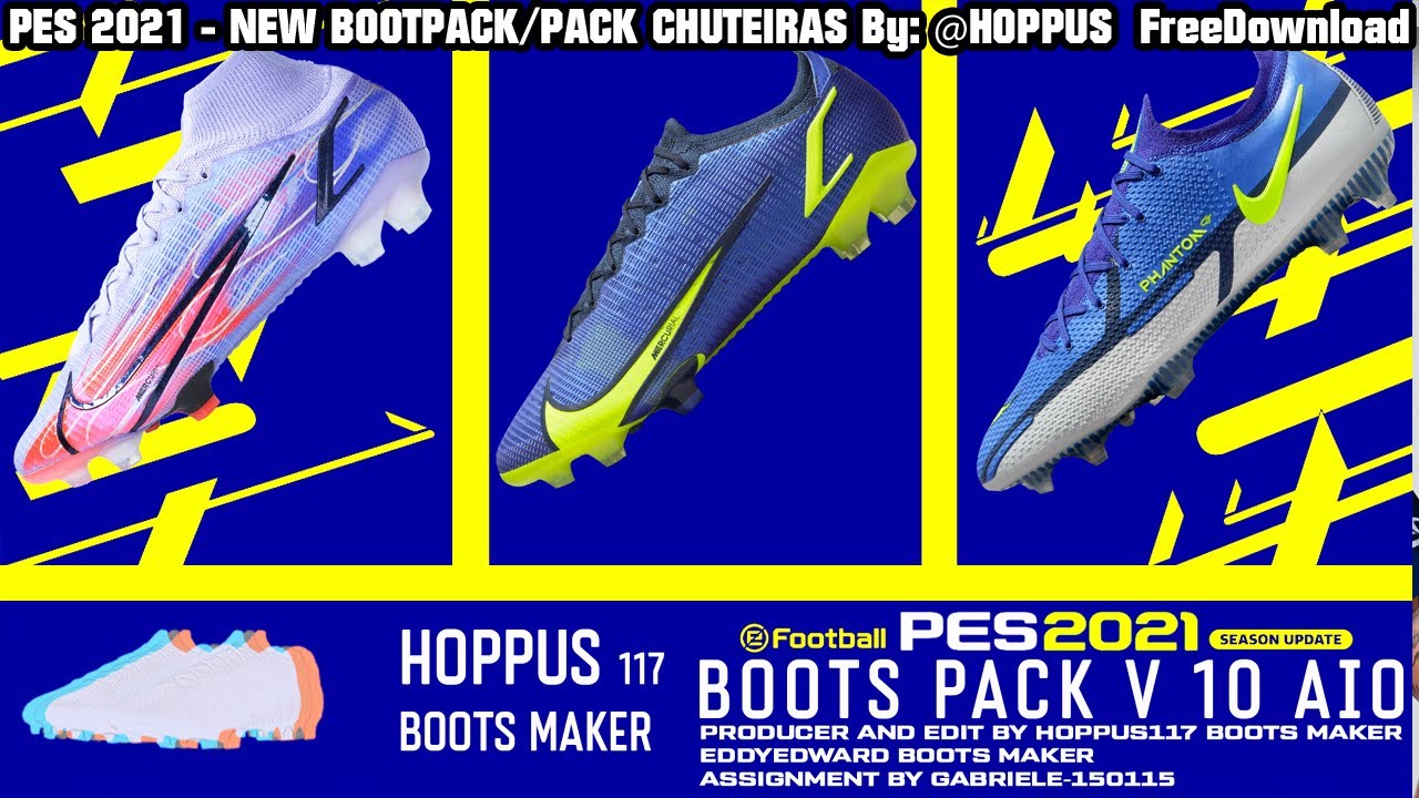 PES 2021 - NEW BOOTPACK/PACK DE CHUTEIRAS By: Hoppus117 - Free Download -  4K - YouTube