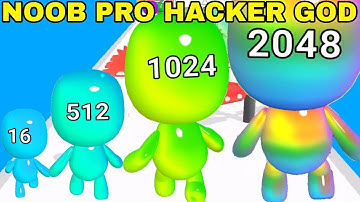 NOOB VS PRO VS HACKER VS GOD   in Man Run 2048