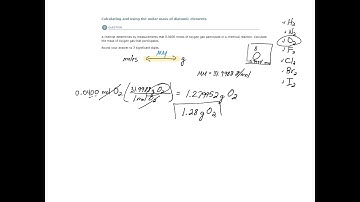 ALEKS - Calculating and using the molar mass of diatomic elements (Example 2)