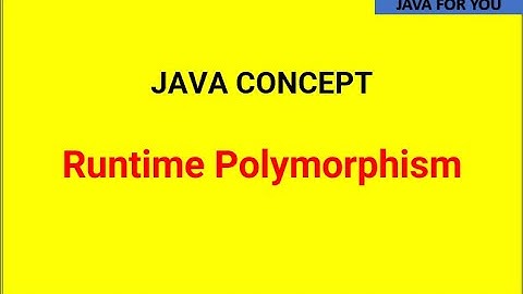 java runtime polymorphism|java for you